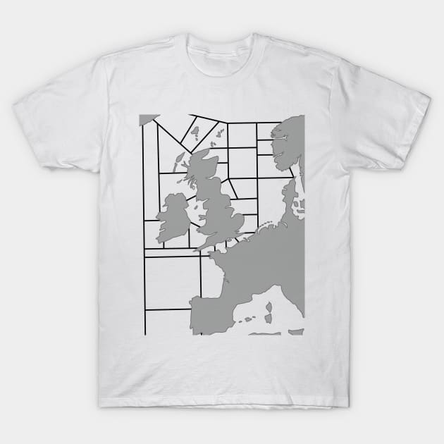 Shipping Forecast UK Map - Grey T-Shirt by thelittleforest